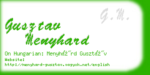 gusztav menyhard business card